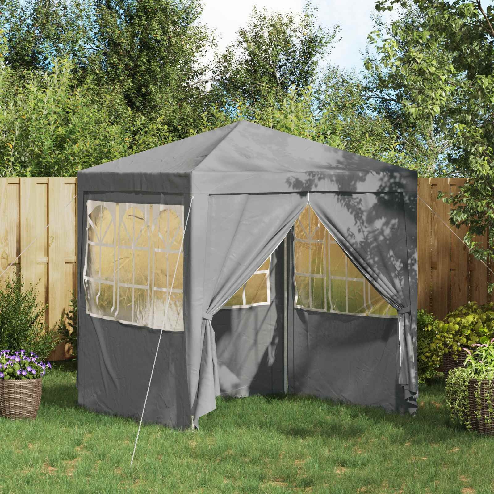 vidaXL Partytent 200 x 200 x 240 cm Lichtgrijs PE en staal