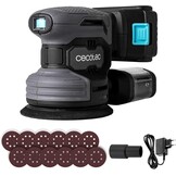 Cecotec PerfectSurface 2120 Draaischuurmachine, met accu, 21 V en 2000 mAh, 13000 omw/min, 12 reserveonderdelen, stofreservoir, aansluiting voor stofzuiger, dubbele excentrische beweging, 26.000