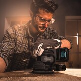 Cecotec PerfectSurface 2120 Draaischuurmachine, met accu, 21 V en 2000 mAh, 13000 omw/min, 12 reserveonderdelen, stofreservoir, aansluiting voor stofzuiger, dubbele excentrische beweging, 26.000