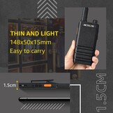 Retevis RT622P Walkie Talkie Mini, 15 mm Ultradun, USB-C Oplaadbare Portofoon 1620 mAh Batterij, VOX, Professionele Restaurant Walkie Talkies Draagbaar met Oortjes (4 Stuks, Zwart)