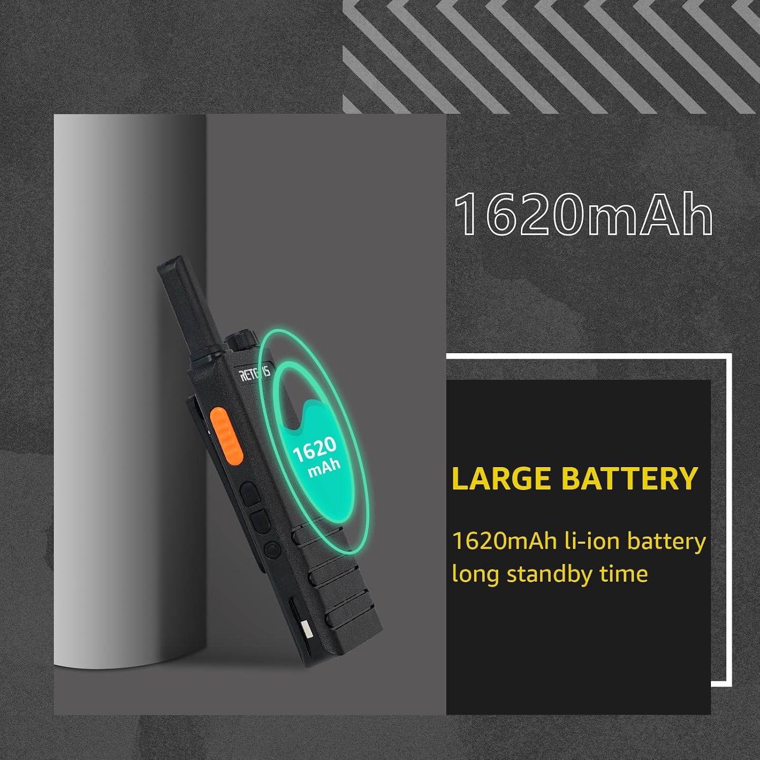 Retevis RT622P Walkie Talkie Mini, 15 mm Ultradun, USB-C Oplaadbare Portofoon 1620 mAh Batterij, VOX, Professionele Restaurant Walkie Talkies Draagbaar met Oortjes (4 Stuks, Zwart)