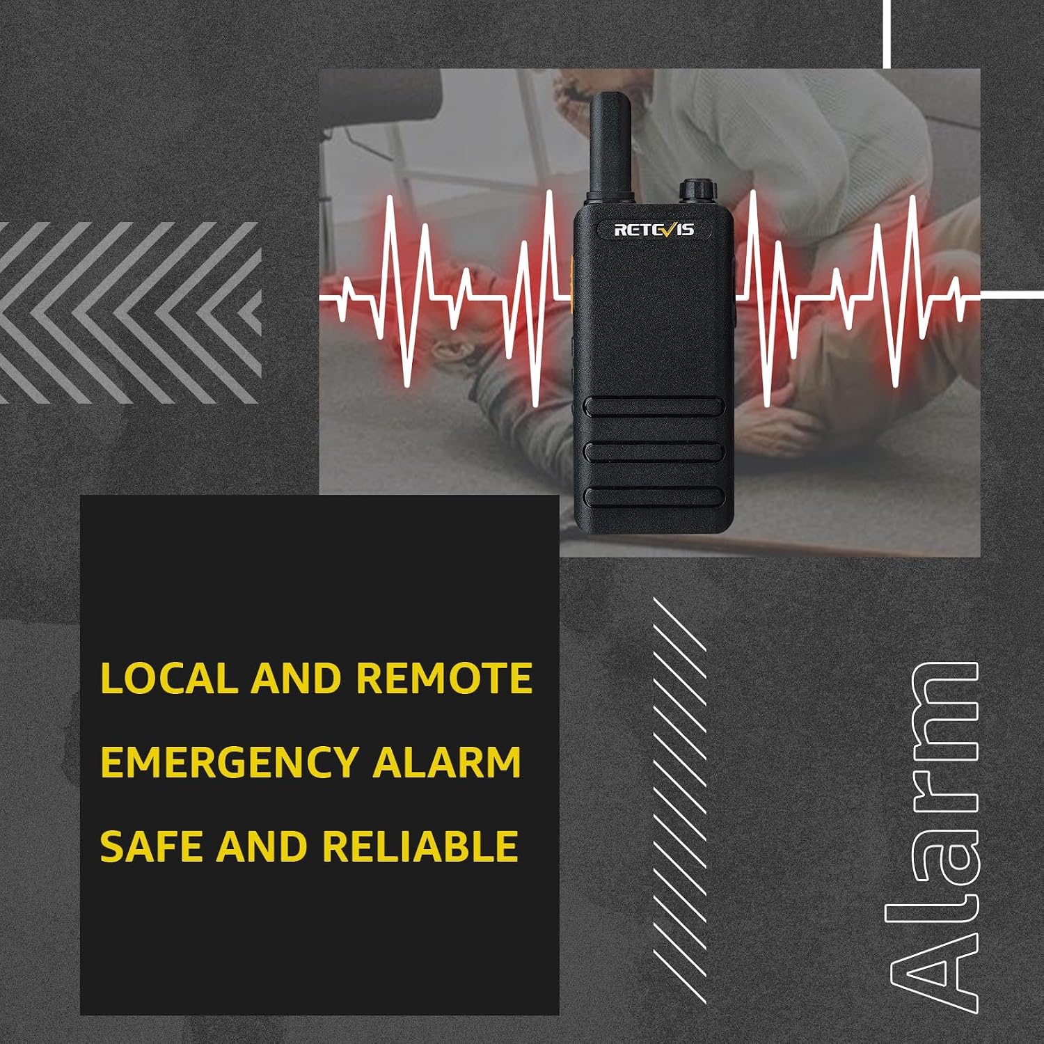 Retevis RT622P Walkie Talkie Mini, 15 mm Ultradun, USB-C Oplaadbare Portofoon 1620 mAh Batterij, VOX, Professionele Restaurant Walkie Talkies Draagbaar met Oortjes (4 Stuks, Zwart)