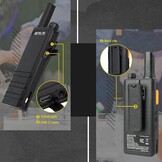 Retevis RT622P Walkie Talkie Mini, 15 mm Ultradun, USB-C Oplaadbare Portofoon 1620 mAh Batterij, VOX, Professionele Restaurant Walkie Talkies Draagbaar met Oortjes (4 Stuks, Zwart)