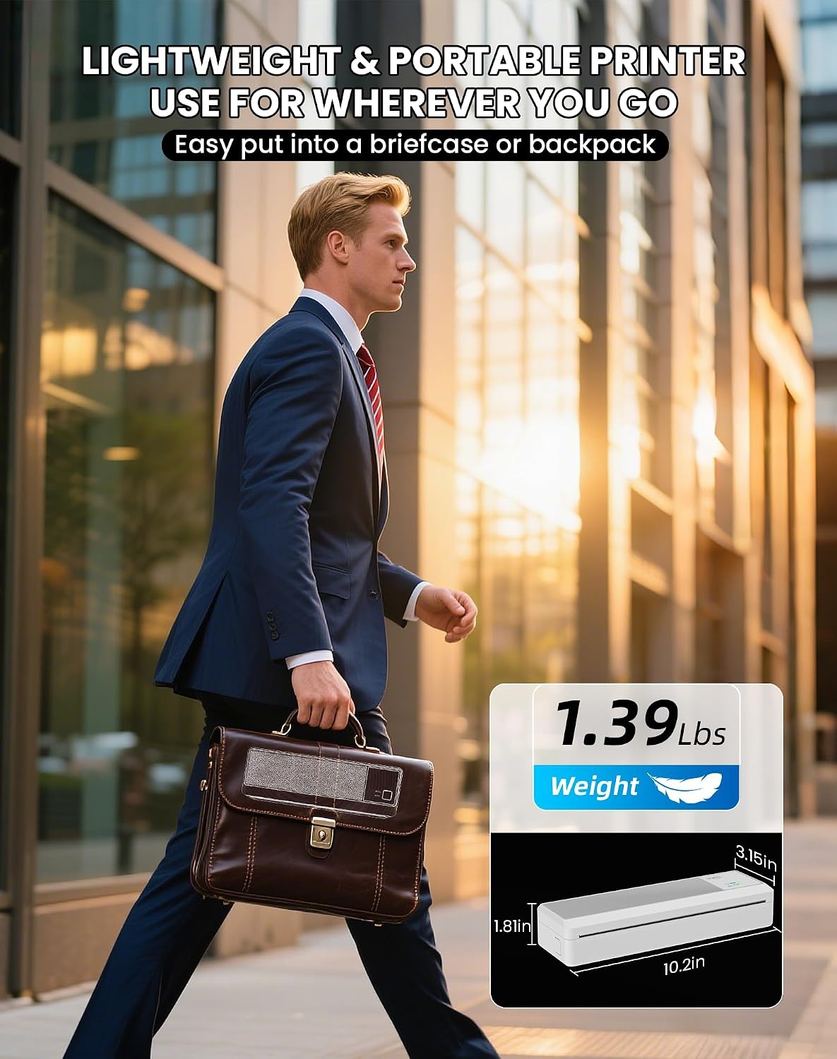 vretti P83 mobiele printer A4 voor onderweg, thermische printer A4, compatibel met Android en iOS, mobiele printer ondersteunt 210 x 297 mm, A4 thermisch papier voor thuis, kantoor, foto