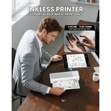 vretti P83 mobiele printer A4 voor onderweg, thermische printer A4, compatibel met Android en iOS, mobiele printer ondersteunt 210 x 297 mm, A4 thermisch papier voor thuis, kantoor, foto