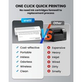 vretti P83 mobiele printer A4 voor onderweg, thermische printer A4, compatibel met Android en iOS, mobiele printer ondersteunt 210 x 297 mm, A4 thermisch papier voor thuis, kantoor, foto
