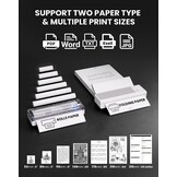 vretti P83 mobiele printer A4 voor onderweg, thermische printer A4, compatibel met Android en iOS, mobiele printer ondersteunt 210 x 297 mm, A4 thermisch papier voor thuis, kantoor, foto