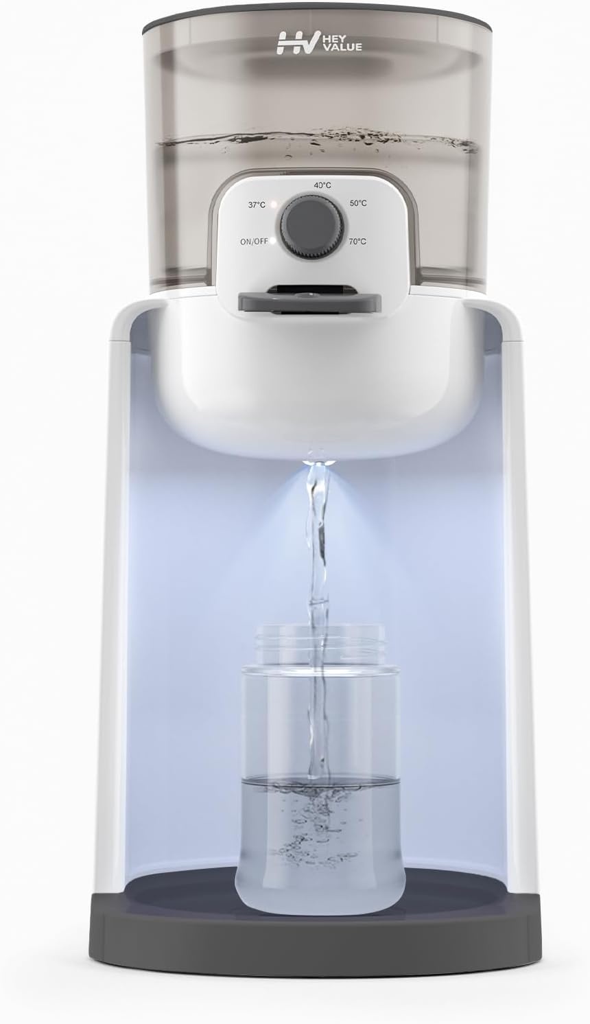 Flesmaker voor baby's, flessenwarmer voor baby's, instant warmer, waterdispenser voor onmiddellijke productie van formuleflessen, 4 temperaturen, 72 uur smart thermostaat, warmwaterdispenser, wit