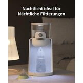 Flesmaker voor baby's, flessenwarmer voor baby's, instant warmer, waterdispenser voor onmiddellijke productie van formuleflessen, 4 temperaturen, 72 uur smart thermostaat, warmwaterdispenser, wit