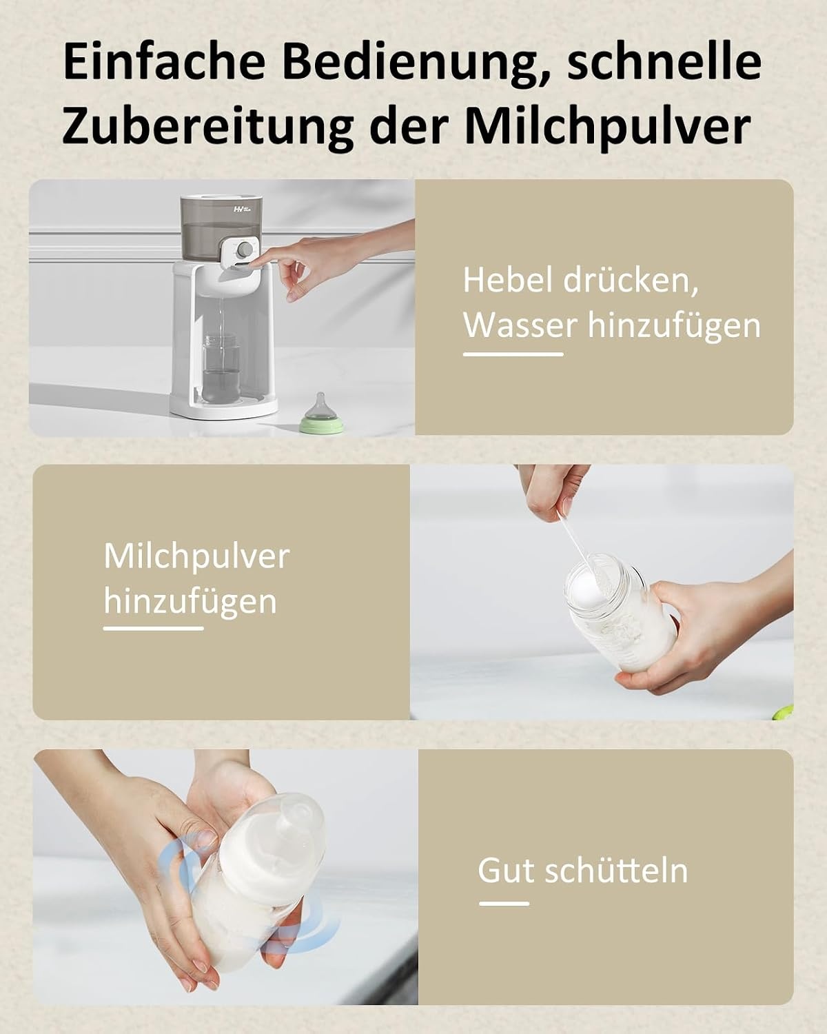 Flesmaker voor baby's, flessenwarmer voor baby's, instant warmer, waterdispenser voor onmiddellijke productie van formuleflessen, 4 temperaturen, 72 uur smart thermostaat, warmwaterdispenser, wit