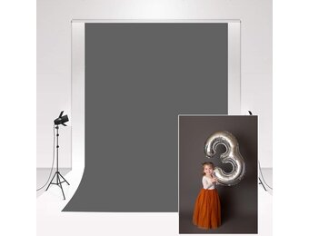 Kate Studio-fotografie Achtergrond Donkergrijs 2x3m/6,5x10ft Opvouwbare Foto Achtergrond voor Babyfotoshoot Eenvoudige Moderne Bruiloft Fotobooth Zachte Microvezel Video-opname Rekwisie voor Blogger
