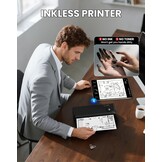 vretti P83 mobiele printer A4, draagbare thermische printer A4 voor onderweg, bluetooth-verbinding voor smartphones, compatibel met Android/iOS, reisprinter voor thuis, leren, zwart
