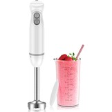 Bonsenkitchen Pureerstaaf, 4-en-1 staafmixer elektrisch, 1000 W, traploze snelheden, roestvrij staal, garde, 500 ml hakbeker en 700 ml maatbeker voor babyvoeding, HB3203 (zwart)