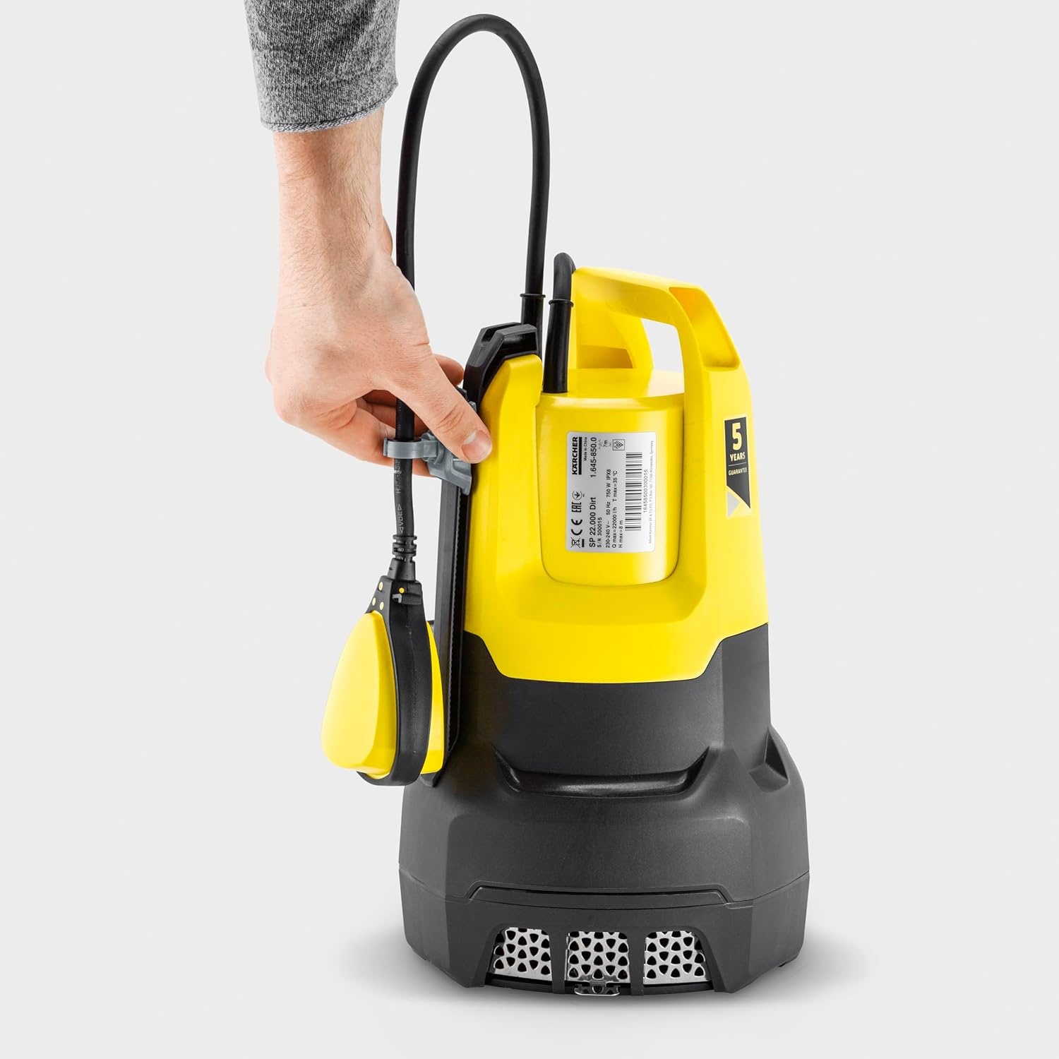 Kärcher SP 22.000 Dirt Dompelpomp voor vuilwater, wateropbrengst: 22.000 l/u, dompeldiepte: max. 7 m, voor vuilwater met deeltjes tot 30 mm, restwaterhoogte: 35 mm, druk: 0,8 bar - Maat 22.000 l/h