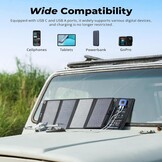 BigBlue 28W Solar Charger Opvouwbaar met Digitale Ammeter, Outdoor Zonne-energie Oplader Met Zonnepanelen Dubbele USB-poorten (5V/4A Algemeen) voor iPhone iPad Samsung Galaxy LG mobiele - Maat 28W