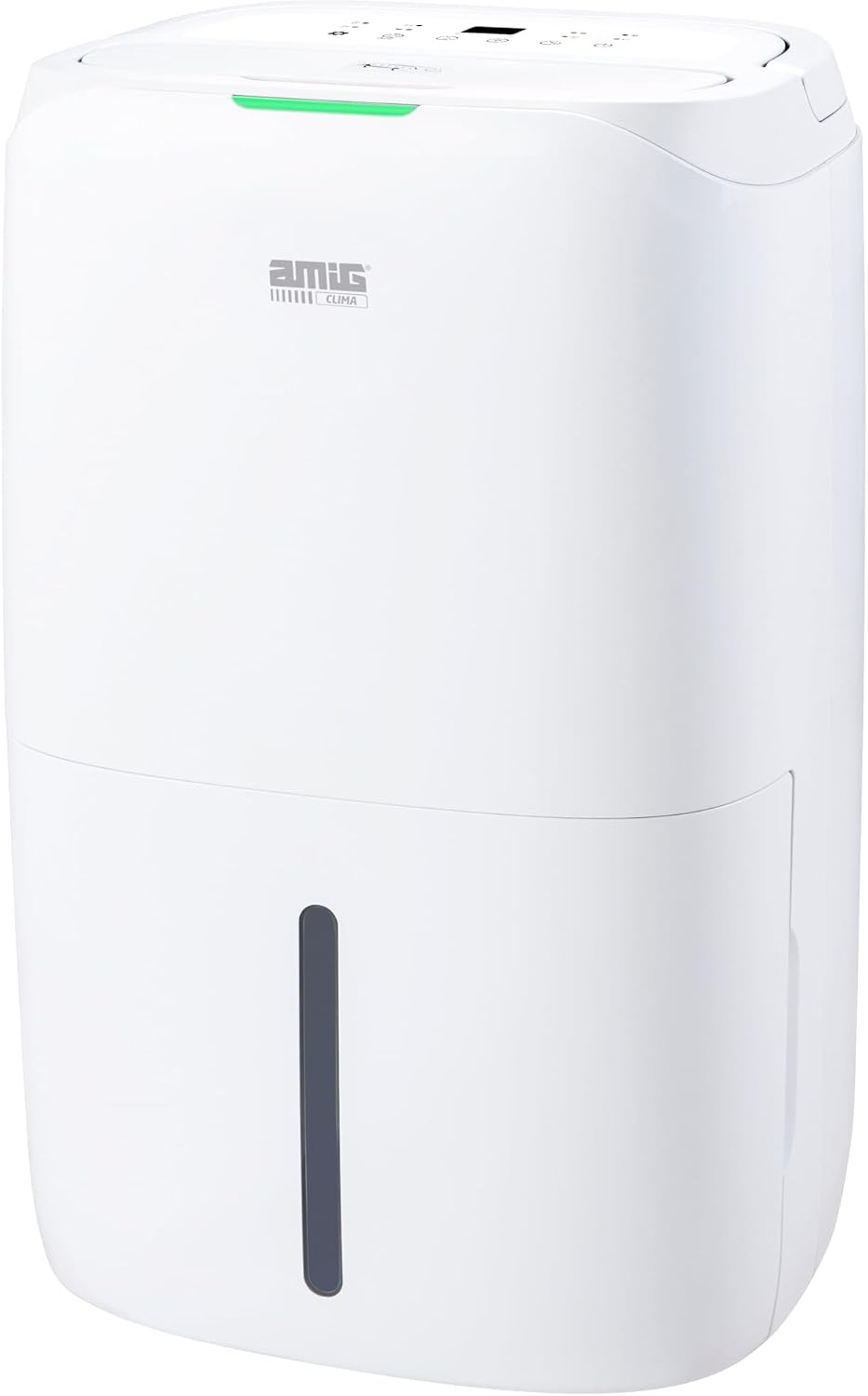 Amig - MIST luchtontvochtiger - Capaciteit 20 liter per dag - Verwijderbaar reservoir van 6,5 liter - Vochtigheidsregeling en timer - 36 x 28 x 56 cm - 260 W - Dekking 165 m³/u - Stil 45 dB - Maat 20 L