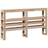 vidaXL Hoofdbord met schappen 120 cm massief grenenhout