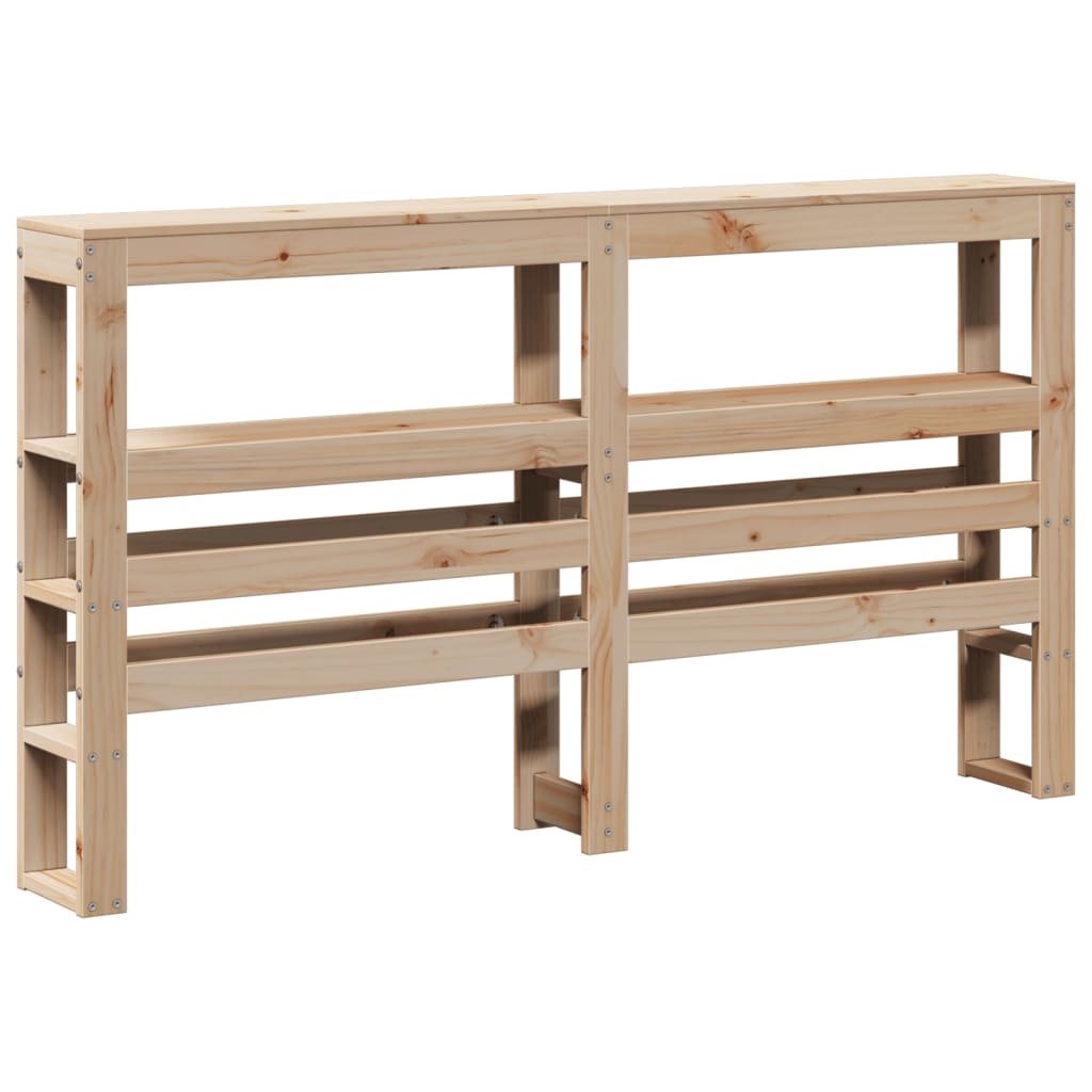 vidaXL Hoofdbord met schappen 120 cm massief grenenhout