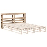 vidaXL Hoofdbord met schappen 120 cm massief grenenhout