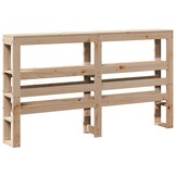 vidaXL Hoofdbord met schappen 120 cm massief grenenhout