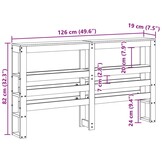vidaXL Hoofdbord met schappen 120 cm massief grenenhout