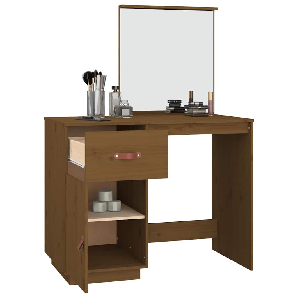 vidaXL Kaptafel 95x50x134 cm massief grenenhout honingbruin