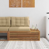 vidaXL Buiten Eindbank 3 Stuk Natuurlijk en Beige 115 x 83 x 73 cm