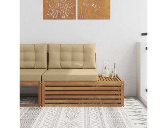 vidaXL Buiten Eindbank 3 Stuk Natuurlijk en Beige 115 x 83 x 73 cm
