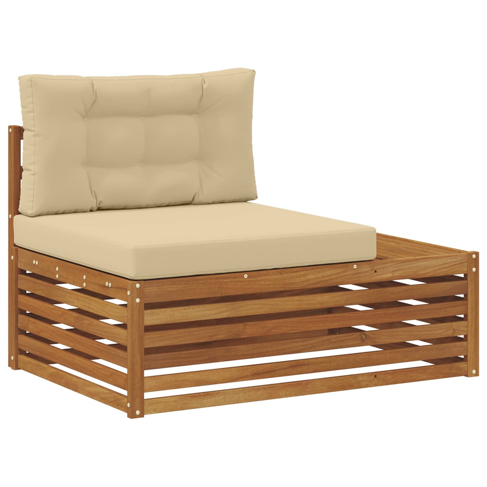 vidaXL Buiten Eindbank 3 Stuk Natuurlijk en Beige 115 x 83 x 73 cm