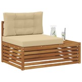 vidaXL Buiten Eindbank 3 Stuk Natuurlijk en Beige 115 x 83 x 73 cm