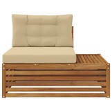 vidaXL Buiten Eindbank 3 Stuk Natuurlijk en Beige 115 x 83 x 73 cm