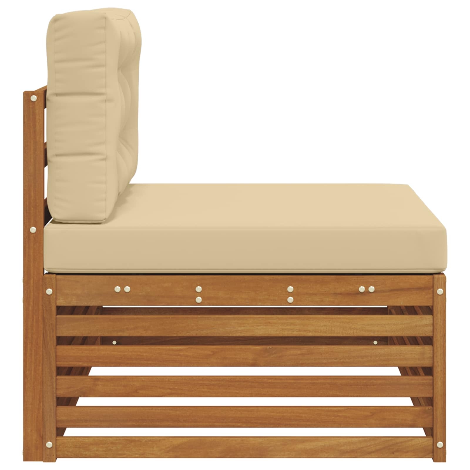 vidaXL Buiten Eindbank 3 Stuk Natuurlijk en Beige 115 x 83 x 73 cm