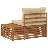 vidaXL Buiten Eindbank 3 Stuk Natuurlijk en Beige 115 x 83 x 73 cm