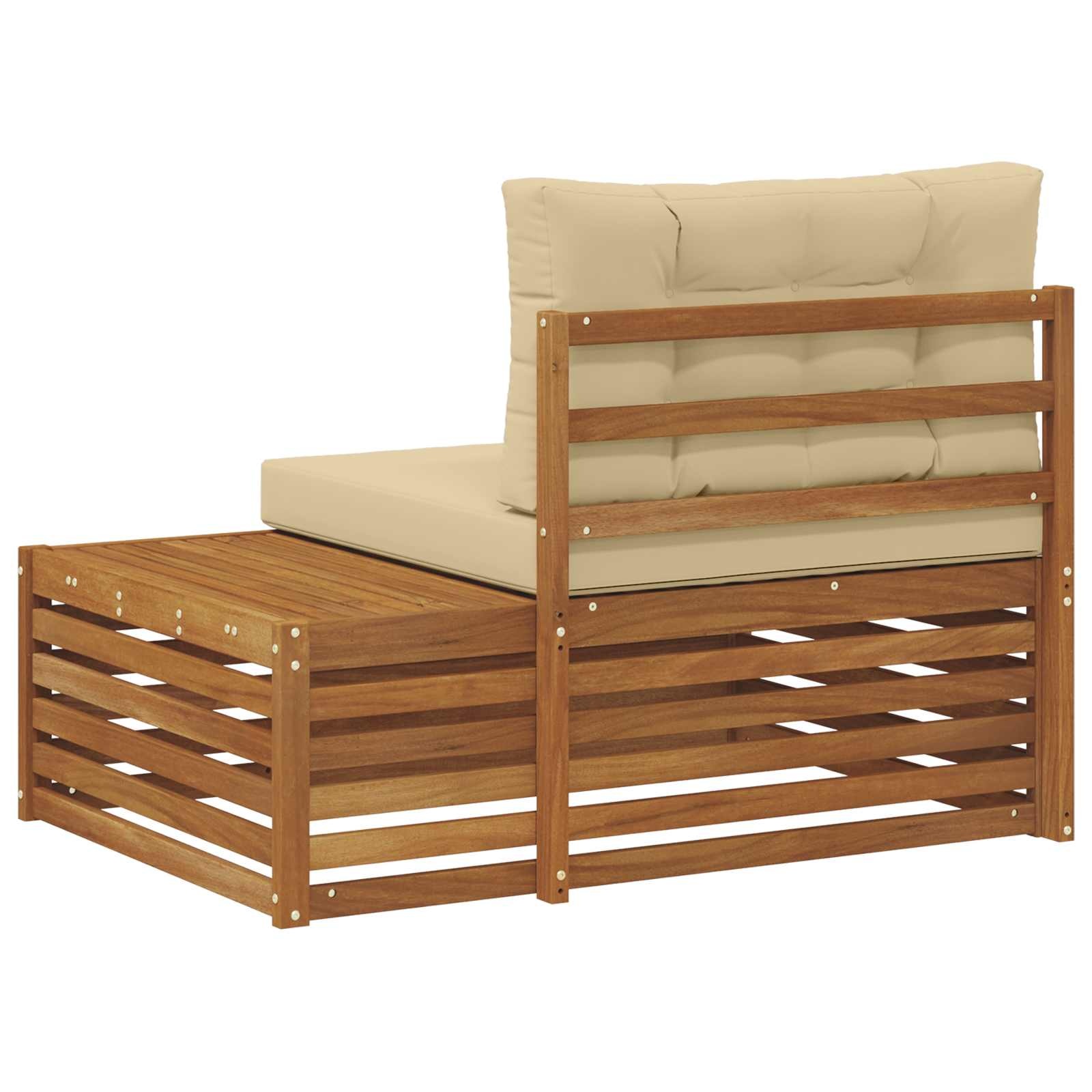 vidaXL Buiten Eindbank 3 Stuk Natuurlijk en Beige 115 x 83 x 73 cm