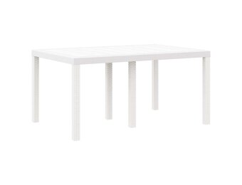 VidaXL Tuinstafel Wit Poly Rattan 150x100cm - 35% Korting