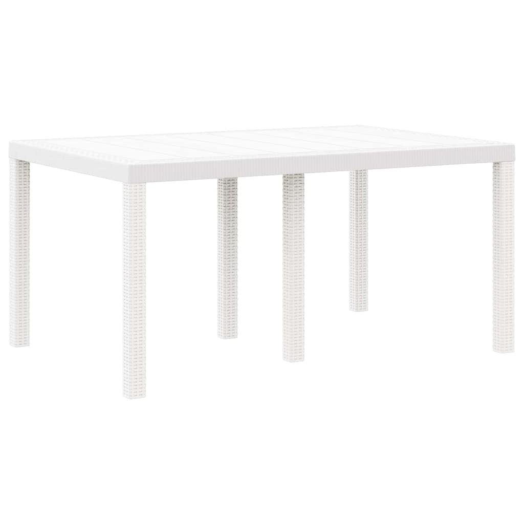 VidaXL Tuinstafel Wit Poly Rattan 150x100cm - 35% Korting