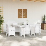VidaXL Tuinstafel Wit Poly Rattan 150x100cm - 35% Korting