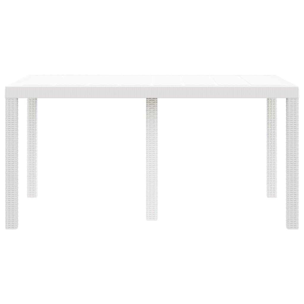 VidaXL Tuinstafel Wit Poly Rattan 150x100cm - 35% Korting