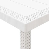 VidaXL Tuinstafel Wit Poly Rattan 150x100cm - 35% Korting