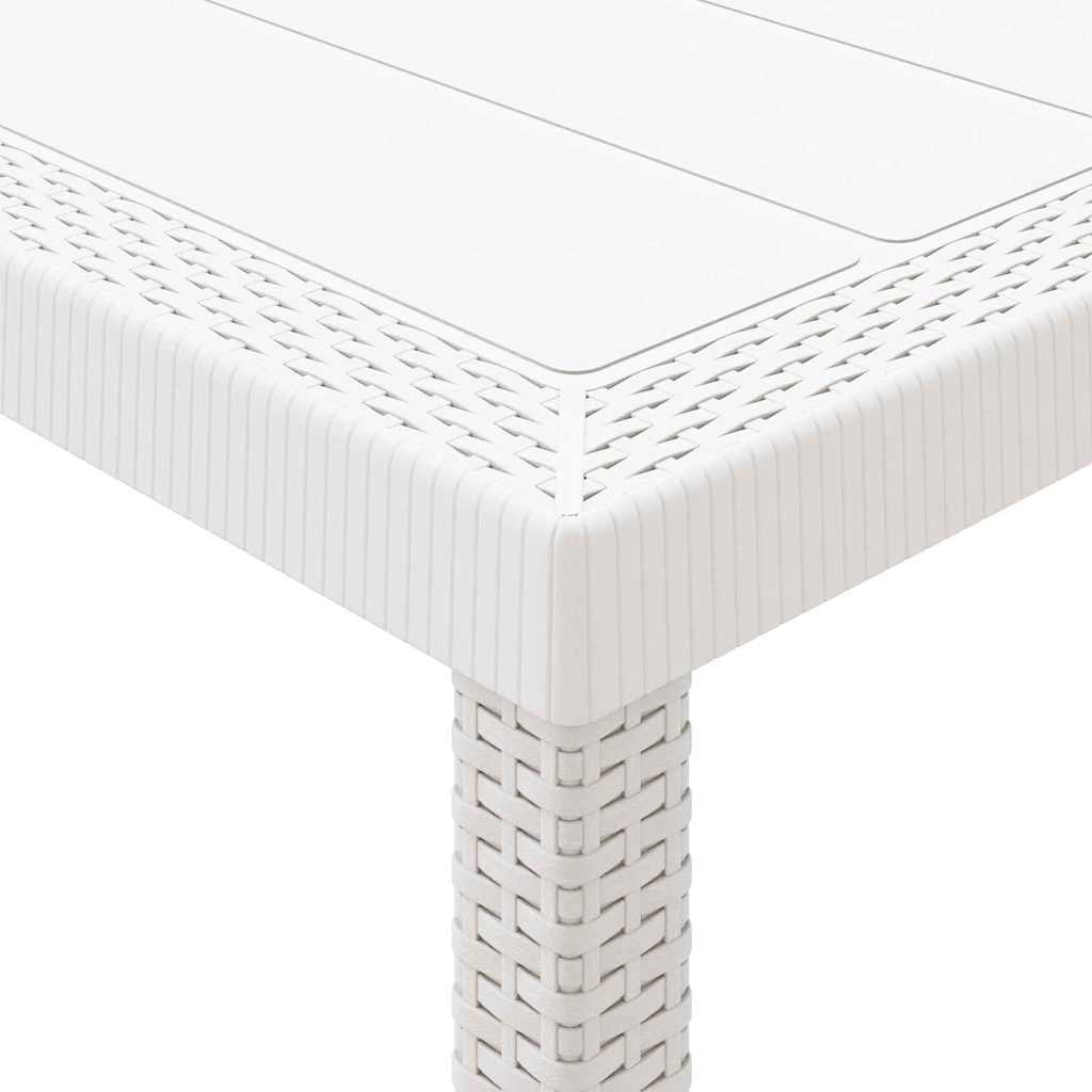 VidaXL Tuinstafel Wit Poly Rattan 150x100cm - 35% Korting
