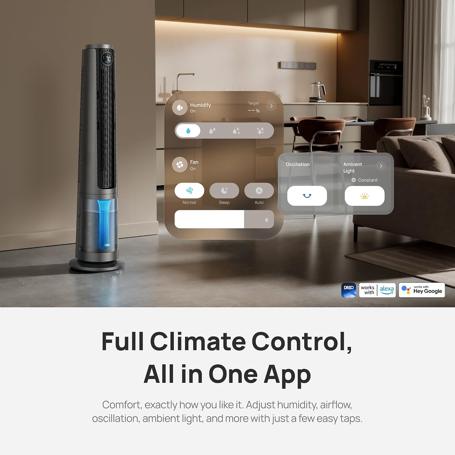 Aircooler Ventilator Luchtbevochtiger 3-in-1 Grijs - 60% Korting