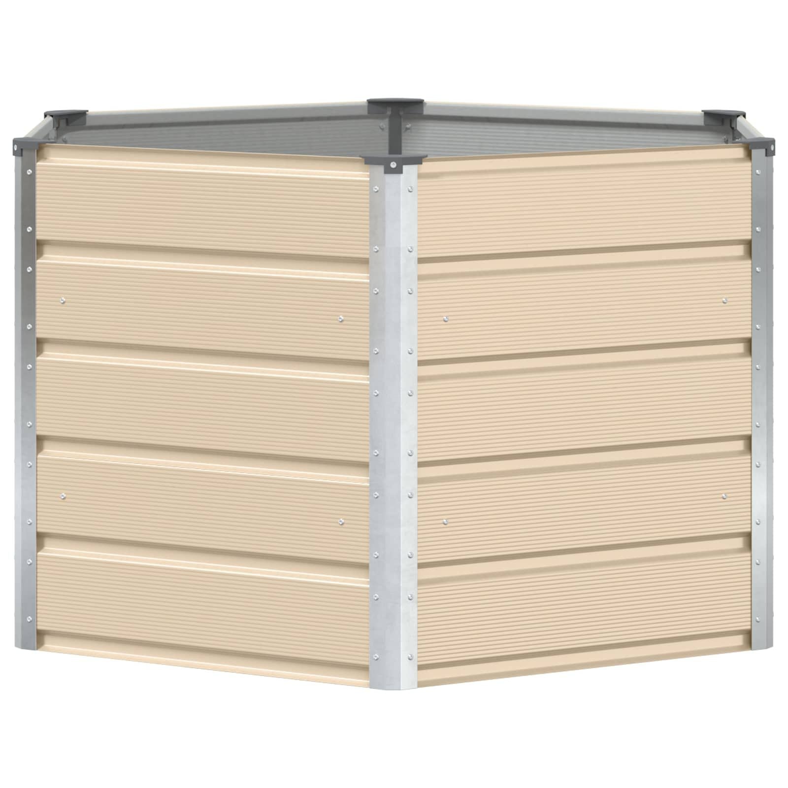 Plantenbak Staal Ivoor 129x129x75 cm - 53% Korting