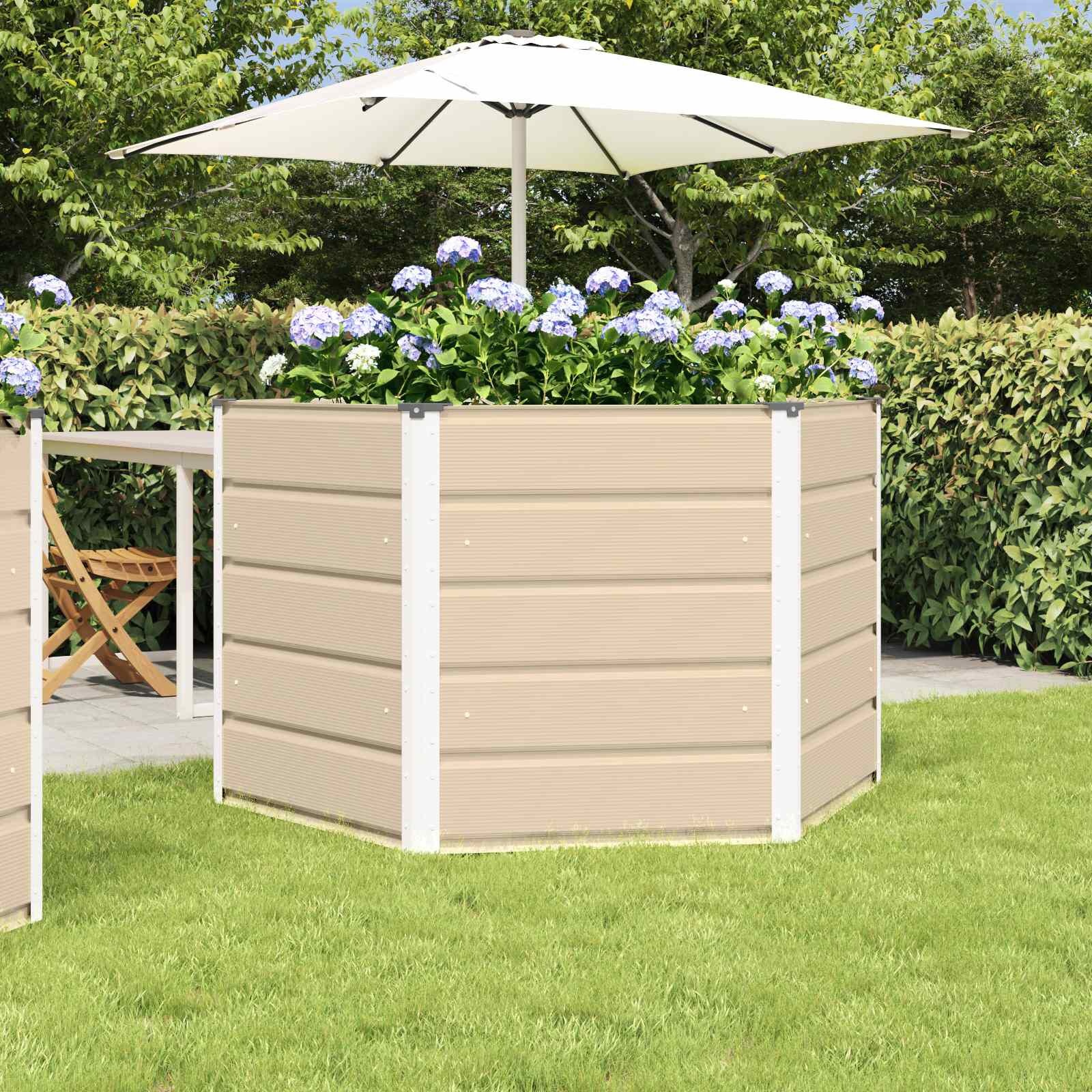 Plantenbak Staal Ivoor 129x129x75 cm - 53% Korting