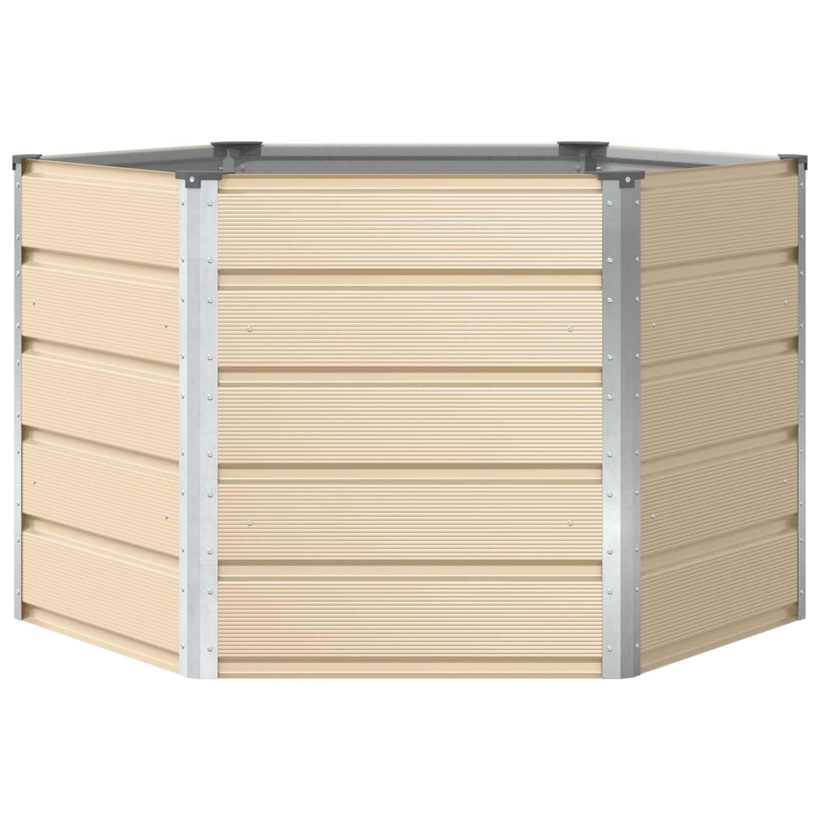 Plantenbak Staal Ivoor 129x129x75 cm - 53% Korting
