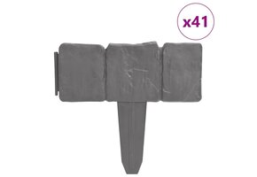 VidaXL Gazonranden 41 stuks Steen-look 10m Kunststof - 33% Korting