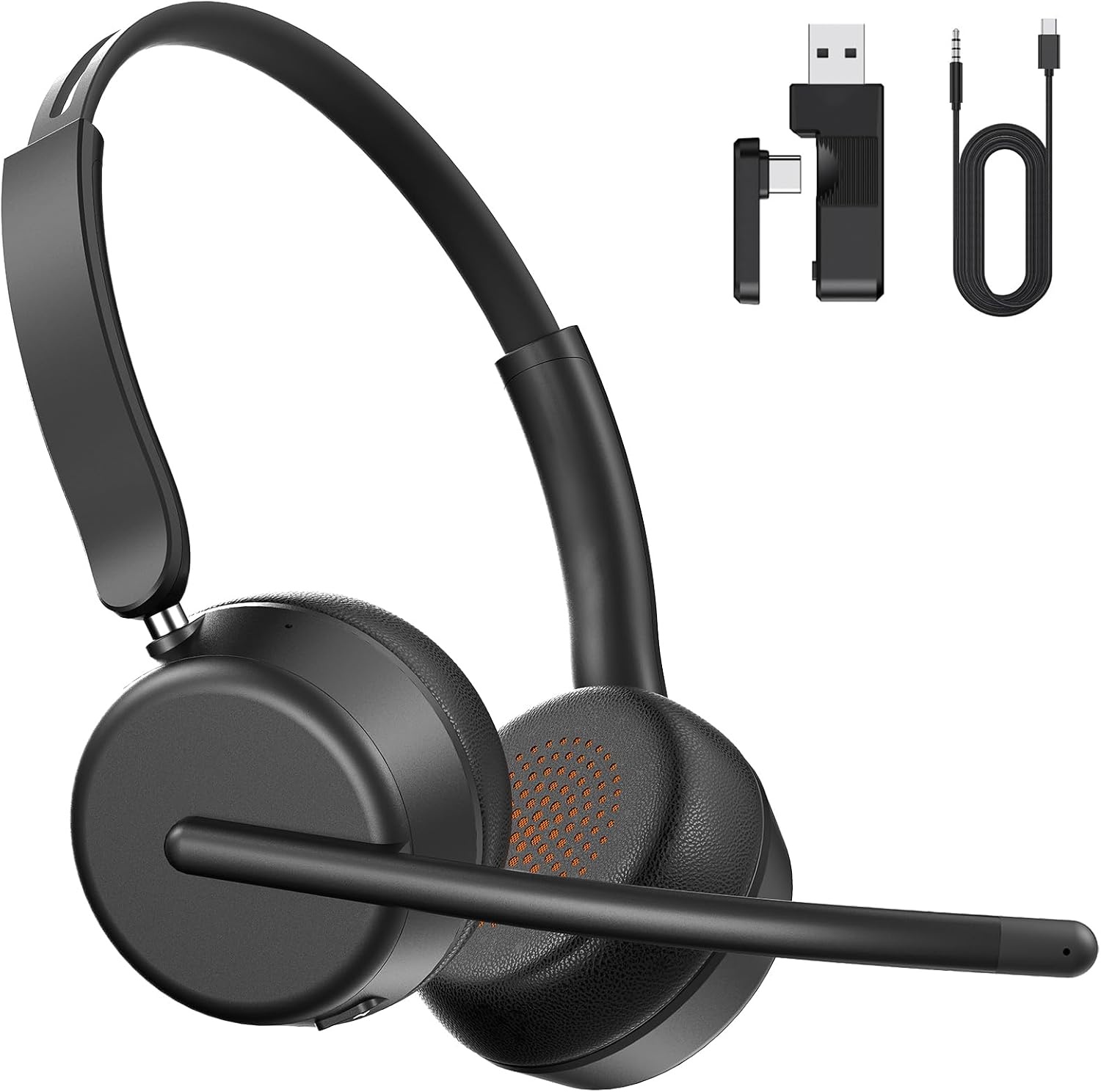 Draadloze Callcenter Headset met Microfoon - Bluetooth 5.3, 2.4GHz - 33% Korting