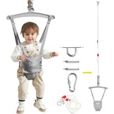 Babydeurhopper Grijs 6-24m | Met Plafondhaak & Verstelbare Ketting | 34% Korting