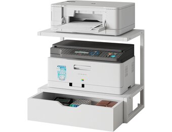 Printerstandaard Wit | 2 Printers + Laden | 52% Korting