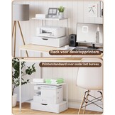 Printerstandaard Wit | 2 Printers + Laden | 52% Korting