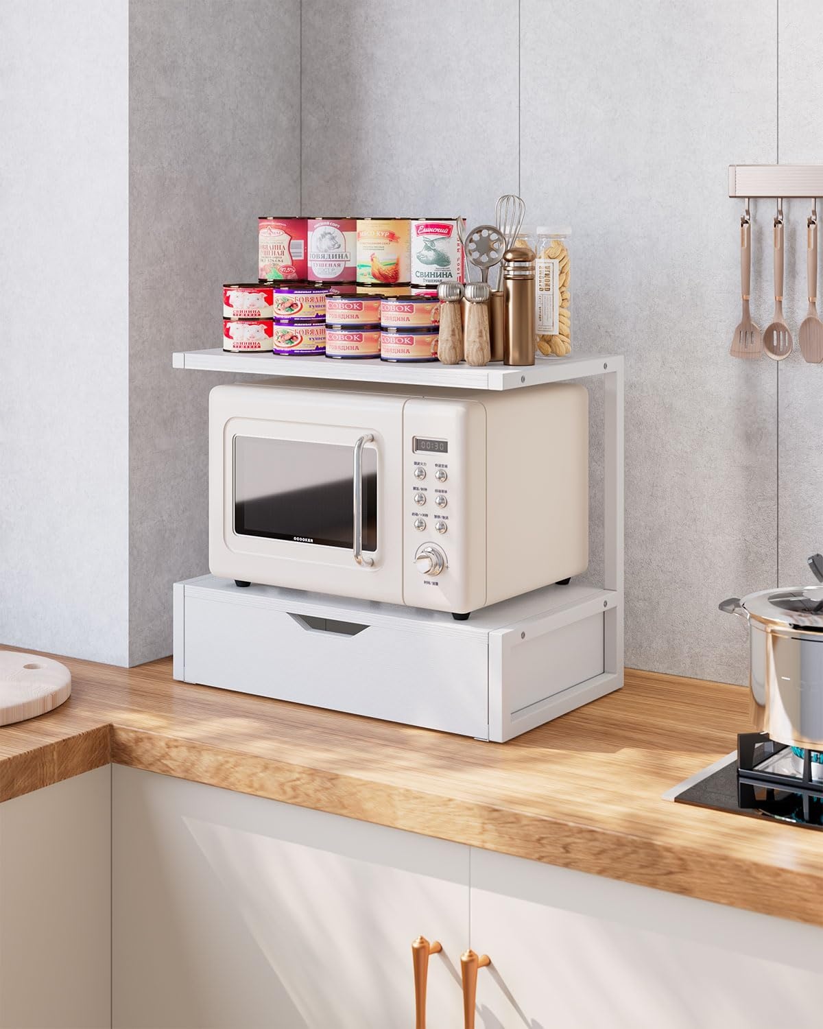 Printerstandaard Wit | 2 Printers + Laden | 52% Korting